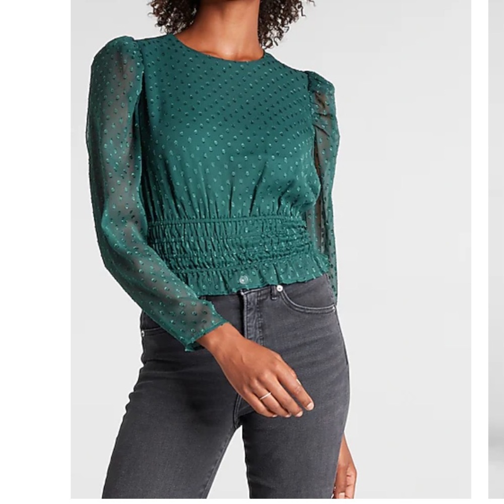 Express Puff sleeve crew neck top